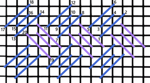 Woven trellis stitch diagram