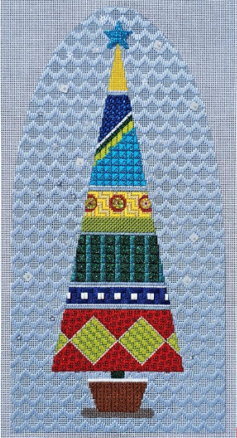 Patterned Tree With Blue Star