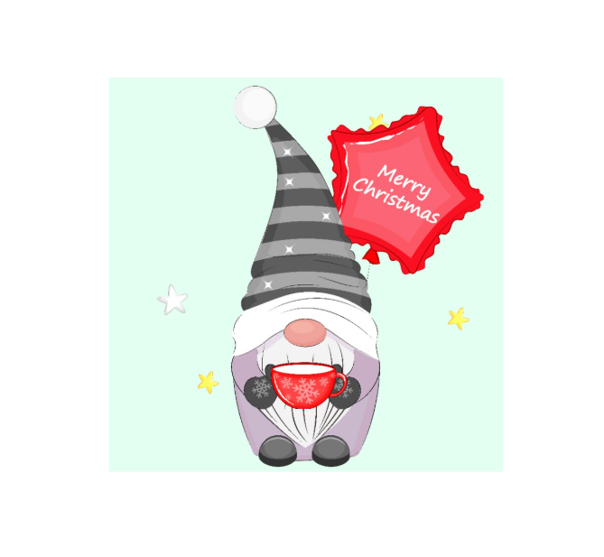 Cute Gnome Santa with Tree
