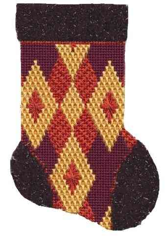 Mini-sock - Rust, Gold & Burgundy