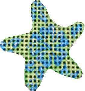 Starfish - Blue/Lime Hibiscus