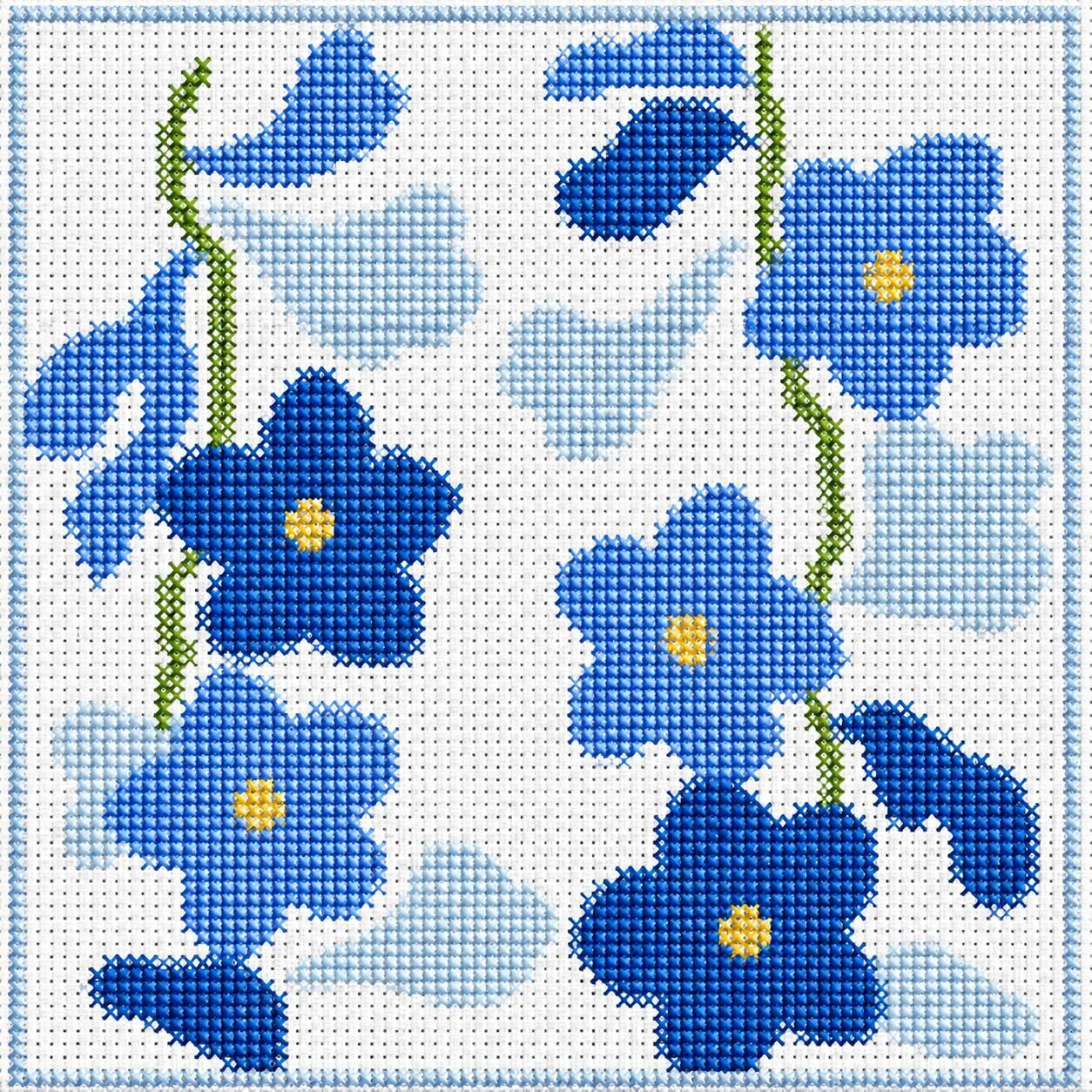 Simple Flowers - Azure Delphinium