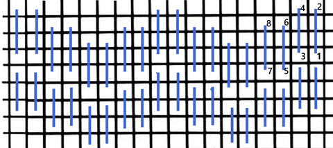 Bargello variation stitch diagram