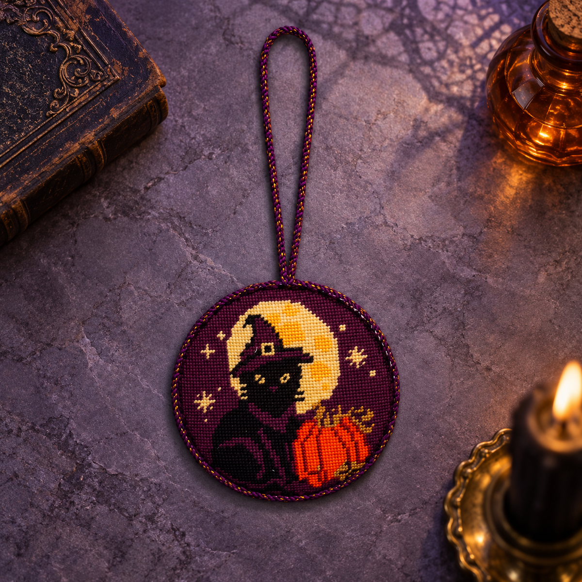 Black Cat Halloween Ornament Kit – Beginner Level