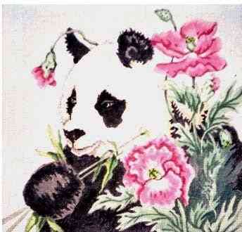 Panda with Flowers