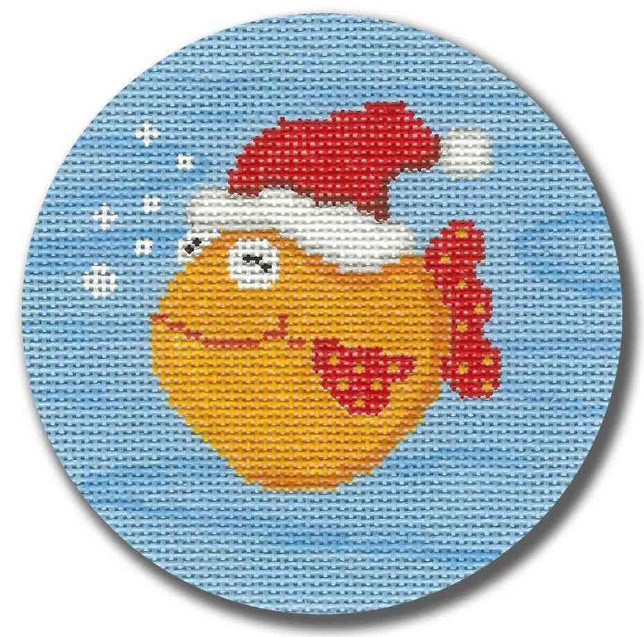 Orange Fish with Santa Hat