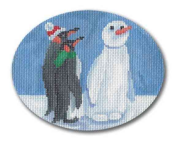 Penguins with Snowman
