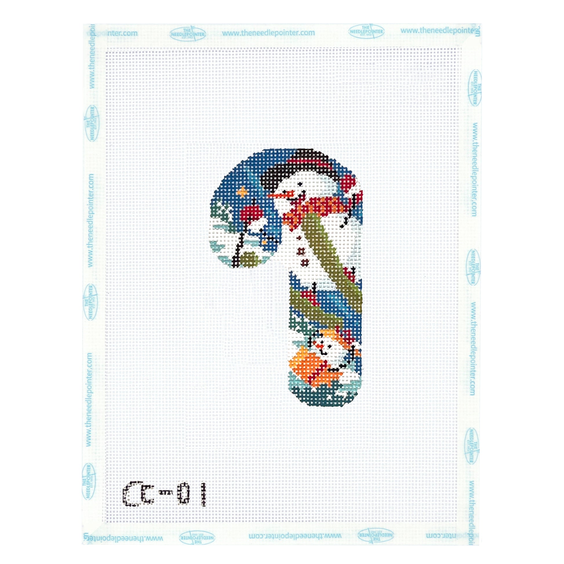 Candy Cane - Skiing Snowman