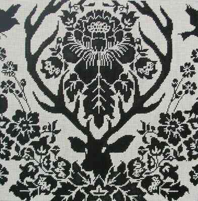 Antler Damask - Black