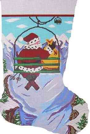 Stocking - Skiing Santa
