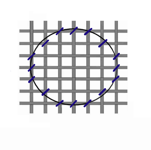 Continental outline stitch diagram