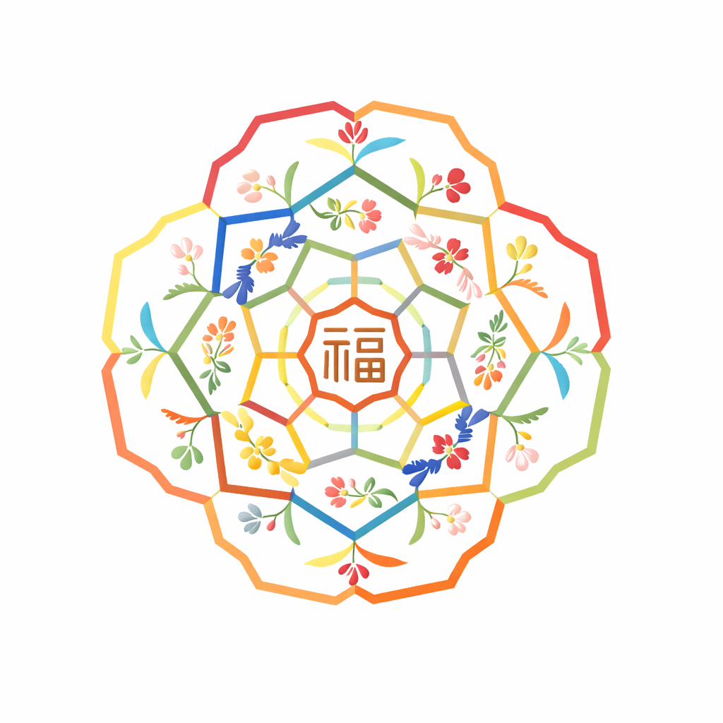 Traditional Chinese Auspicious Motifs - Flower-Borne Blessing