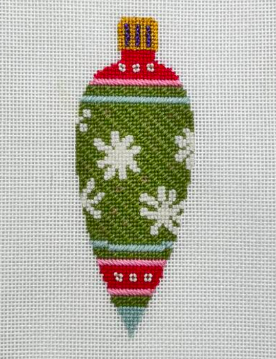 Green Christmas Ornament with Snowflake