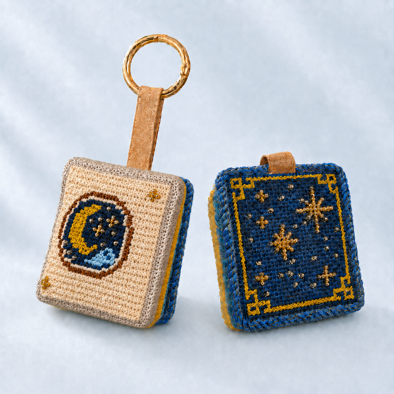 Moon & Stars Mahjong Bag Charm Keychain Kit
