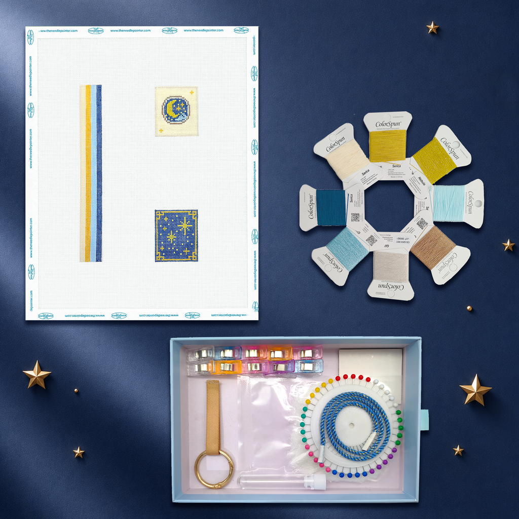 Moon & Stars Mahjong Bag Charm Keychain Kit