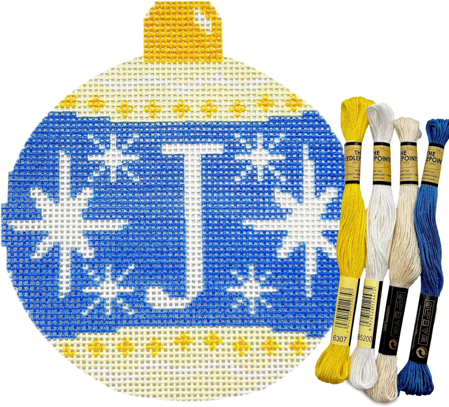 Ornament Kit - Snow Flakes Christmas Ball (Letter J)