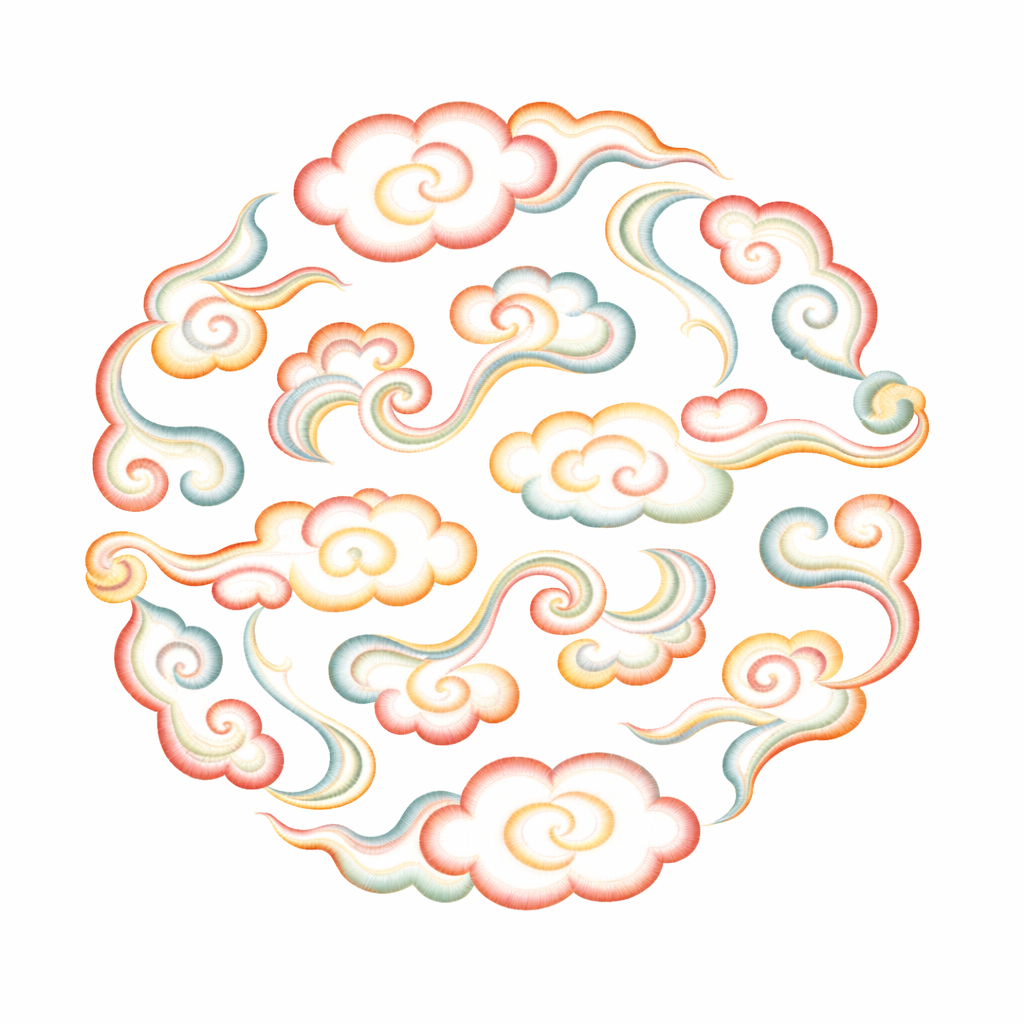 Traditional Chinese Auspicious Motifs - Colorful Lucky Clouds