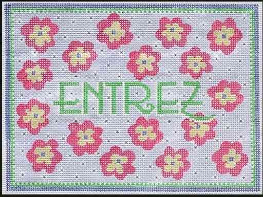 "Entrez" Provencal - Periwinkle, watermelon & green