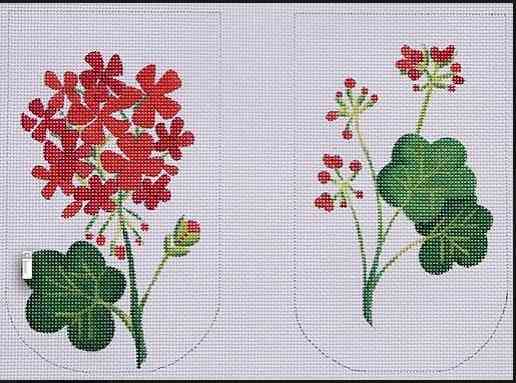 Eyeglass Case/Phone Case - Geraniums - Red & Green