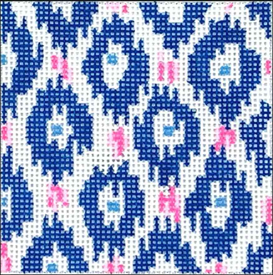 IKAT - Dark Blues w/Pink
