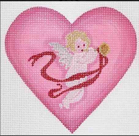Valentine Mini Heart - Cherub with Horn & Ribbon