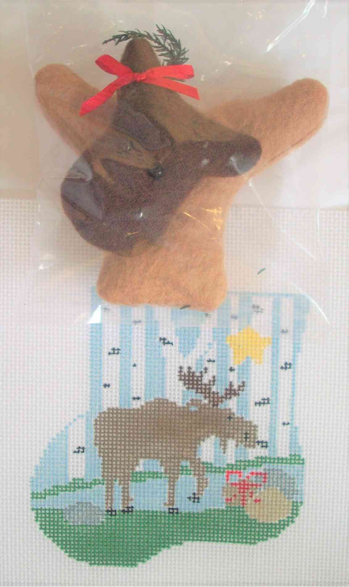 Mini-sock with Insert - Moose & Birch Trees with Moose