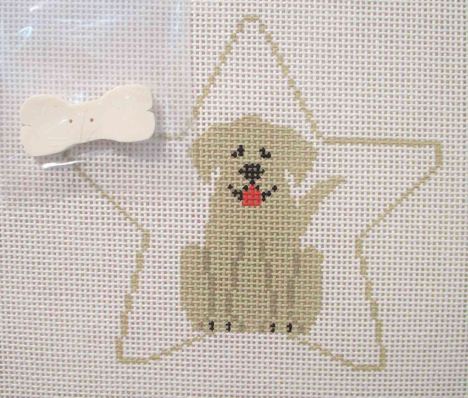 Animal Star - Yellow Lab with Bone Button