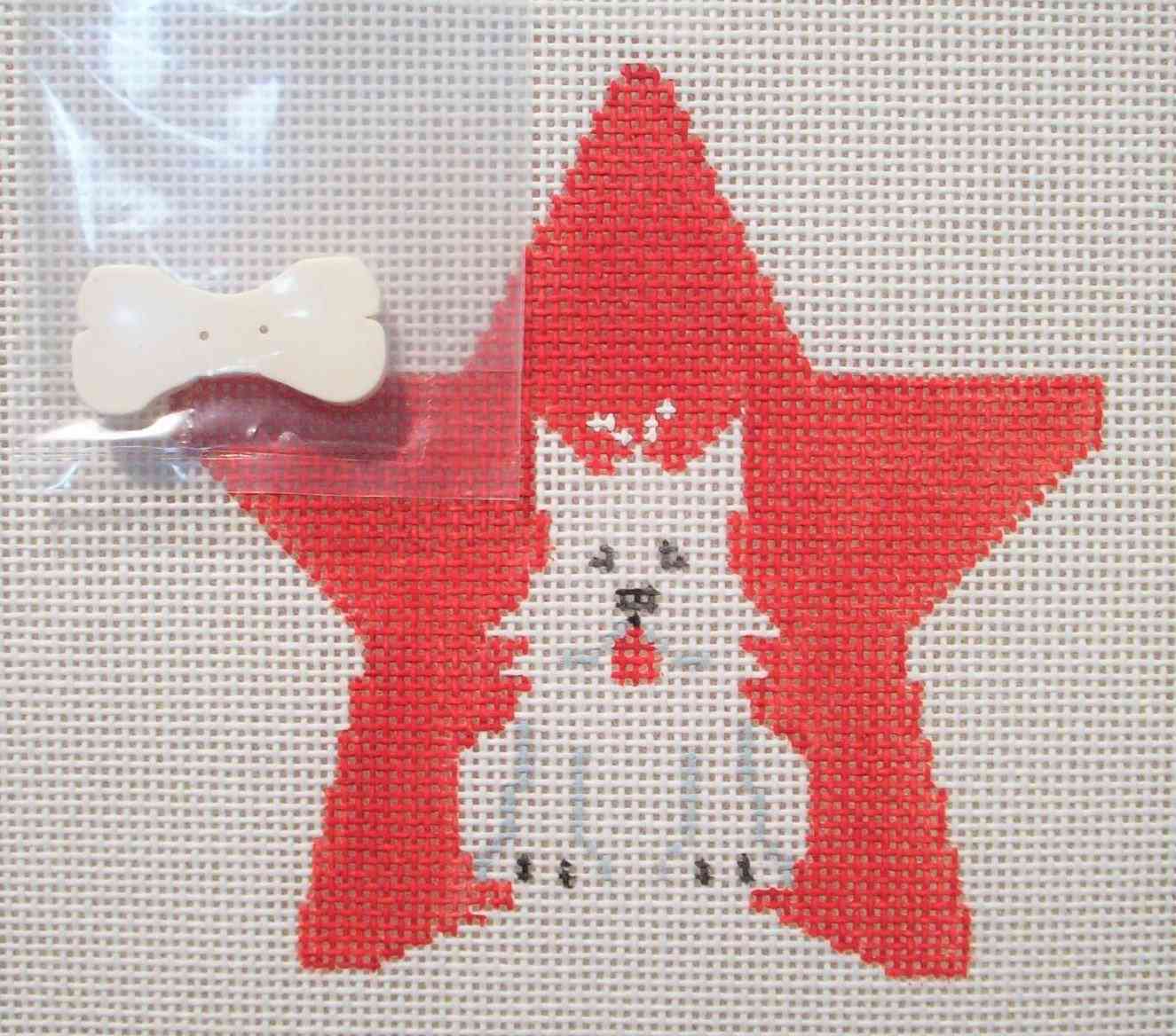 Animal Star - Westie with Bone Button