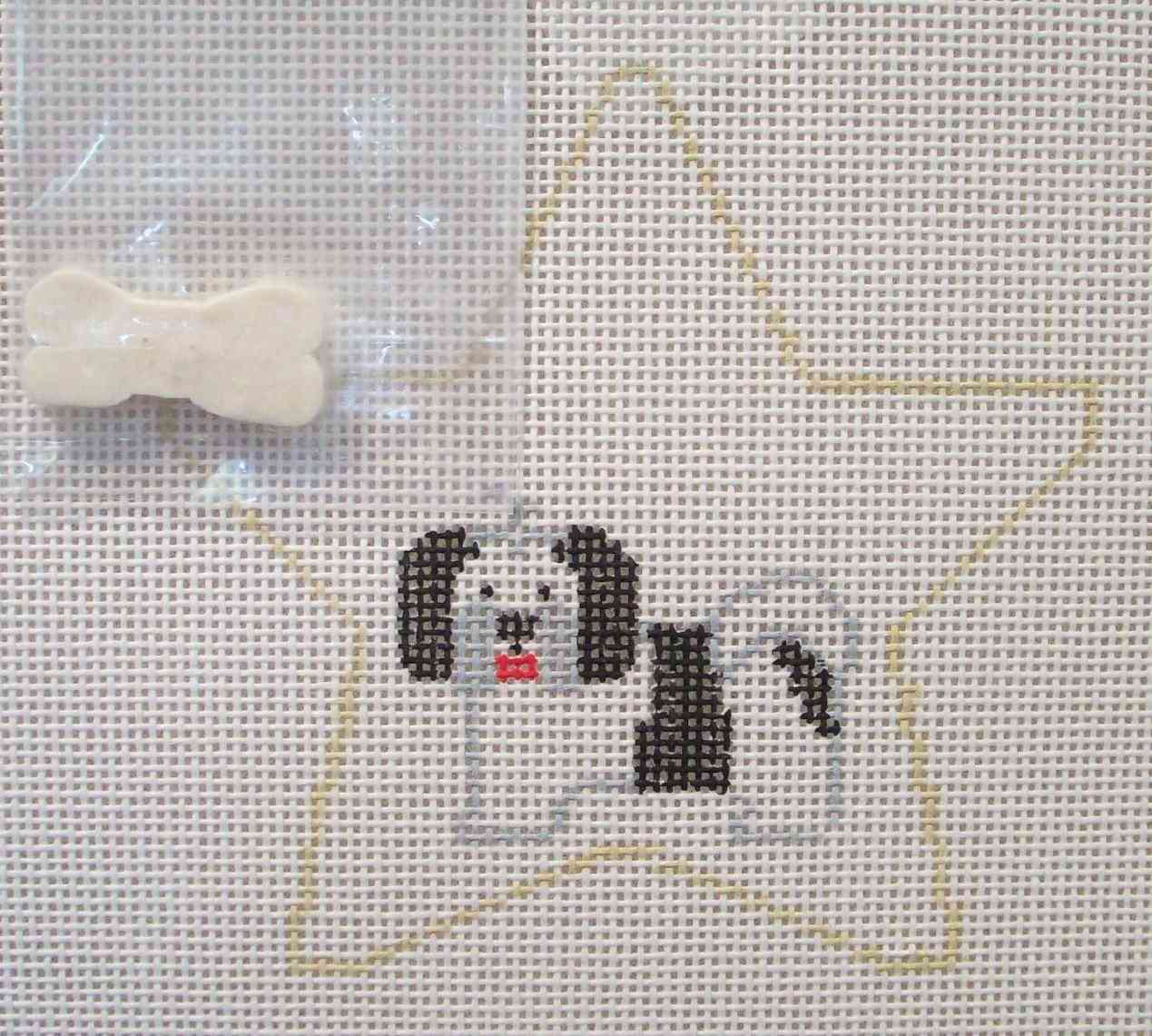 Animal Star - Shih Tzu with Bone Button