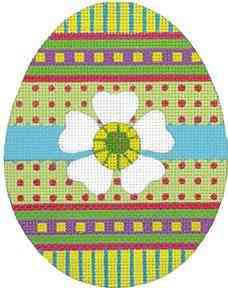 Egg - White Flower Blue Ribbon