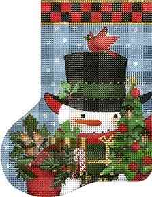 Mini-sock - Acorn Snowman