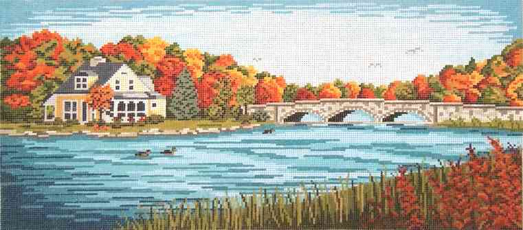 Autumn Bridge and River Scene (CT)