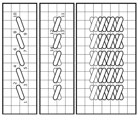 Oblong cross stitch diagram