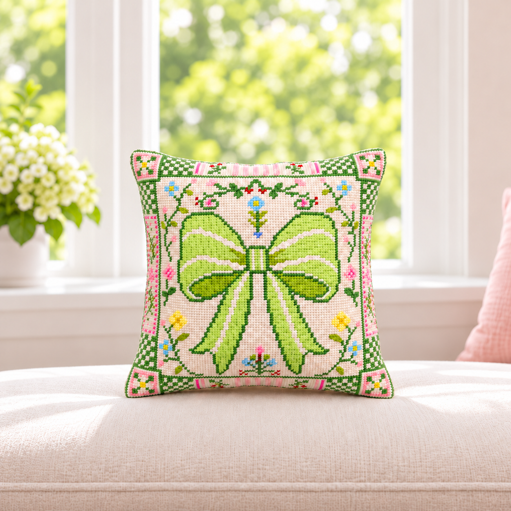 Green Bow Garden Pillow Kit