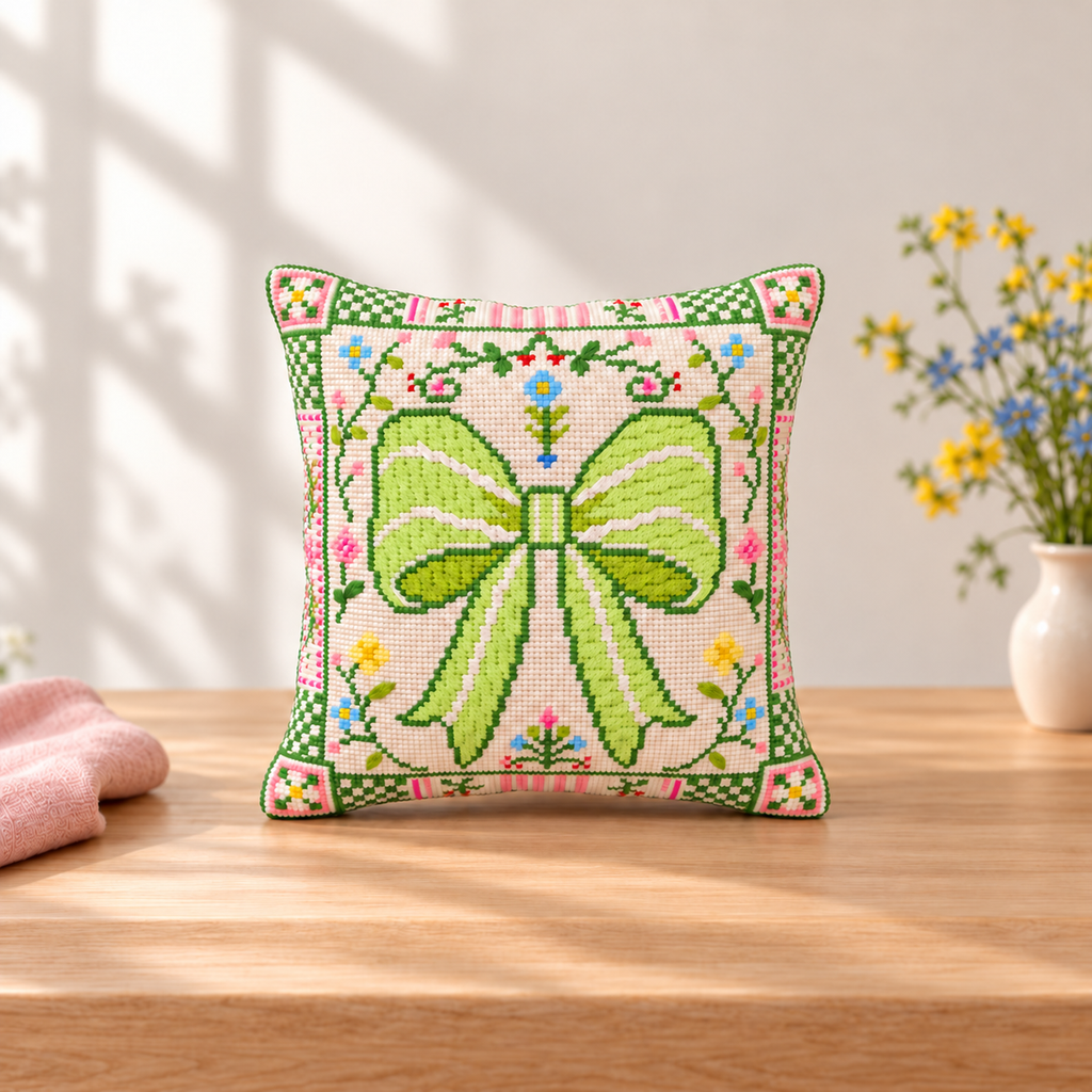 Green Bow Garden Pillow Kit