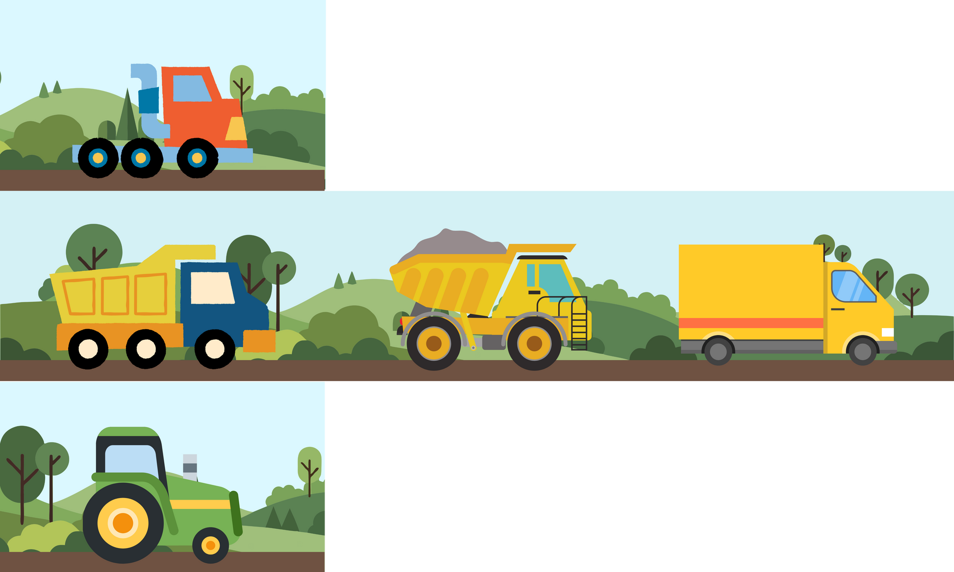 Colorful Construction Vehicles: Outdoor Engineering Fun