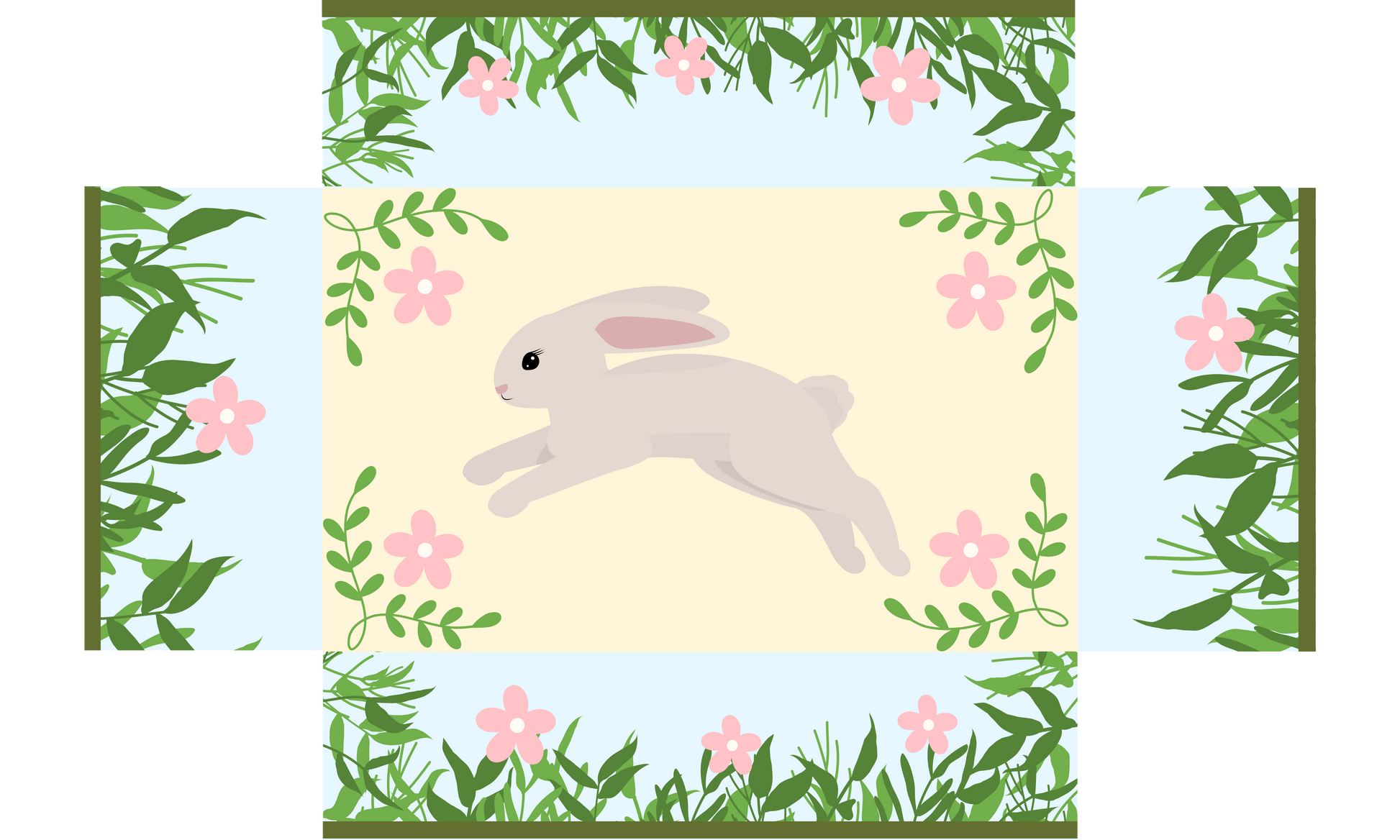Bunny in Floral Frame: A Charming Spring Frolic