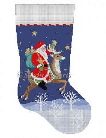 Stocking - Santa Collecting Stars