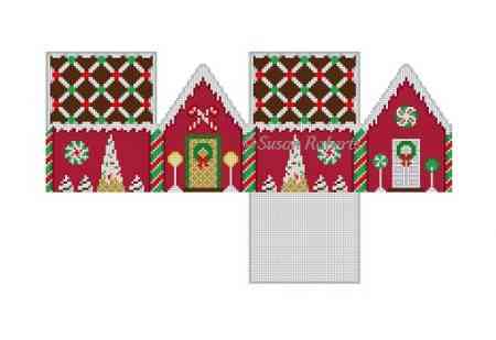 3-D House - Chocolate Trellis Red Velvet