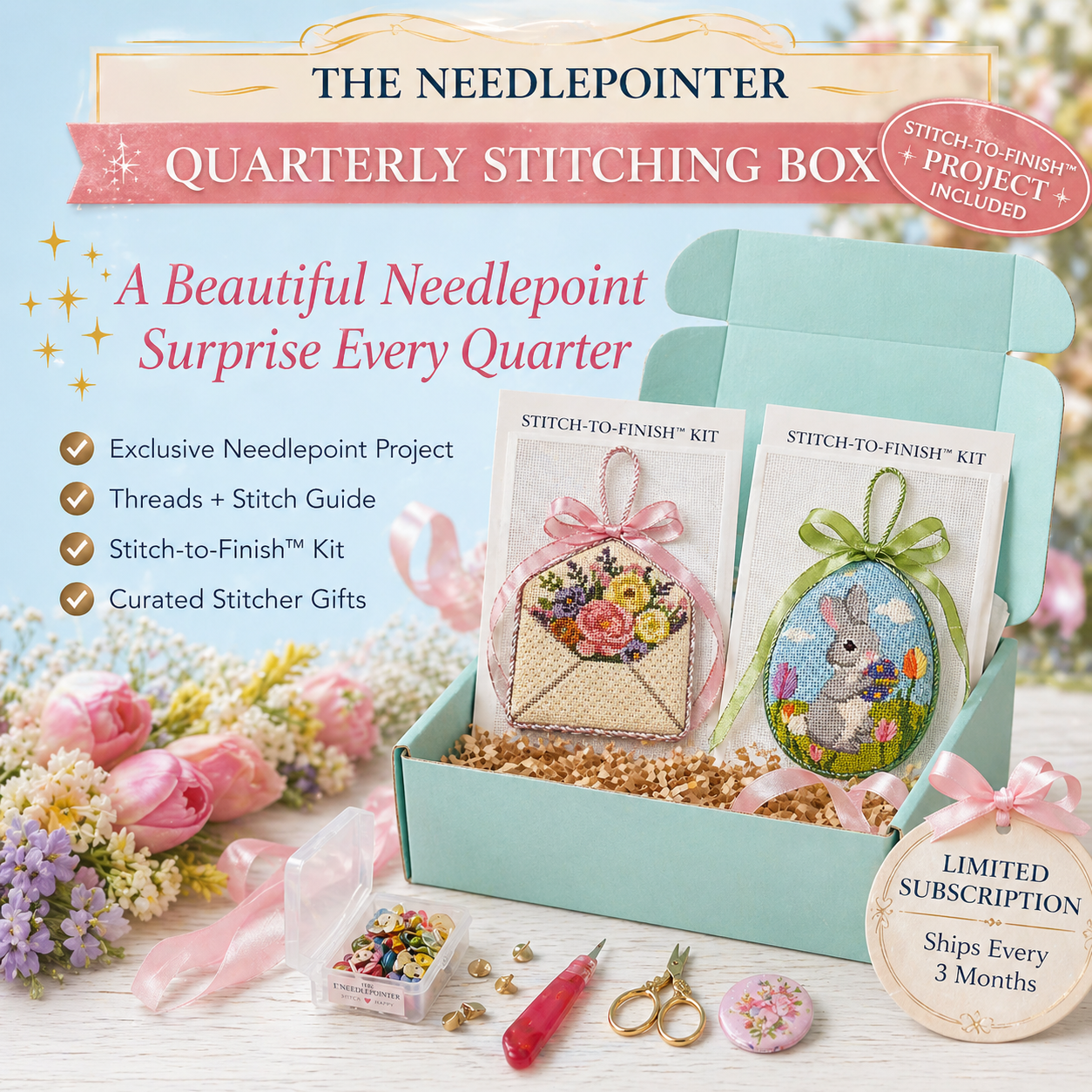 Needlepoint Quarterly Subscription Box