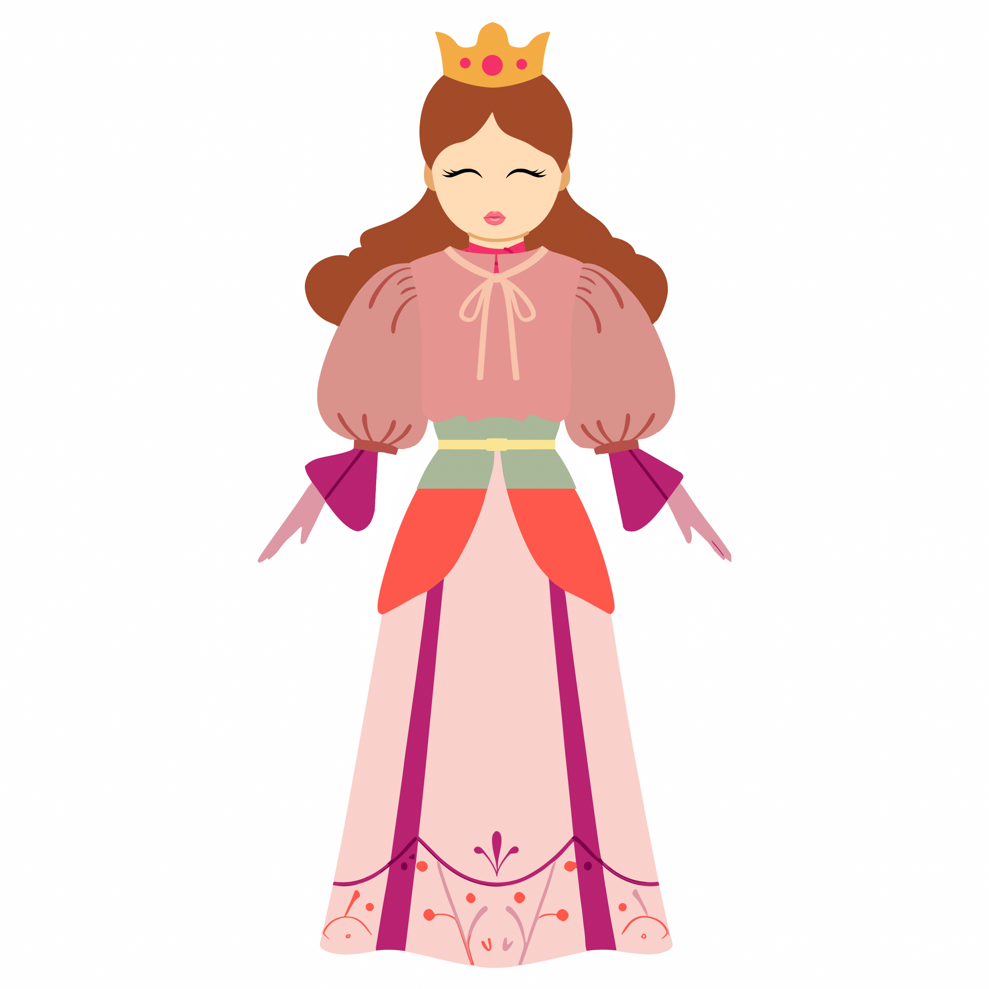 Enchanting Princess in Regal Pink Gown: Fairytale Elegance