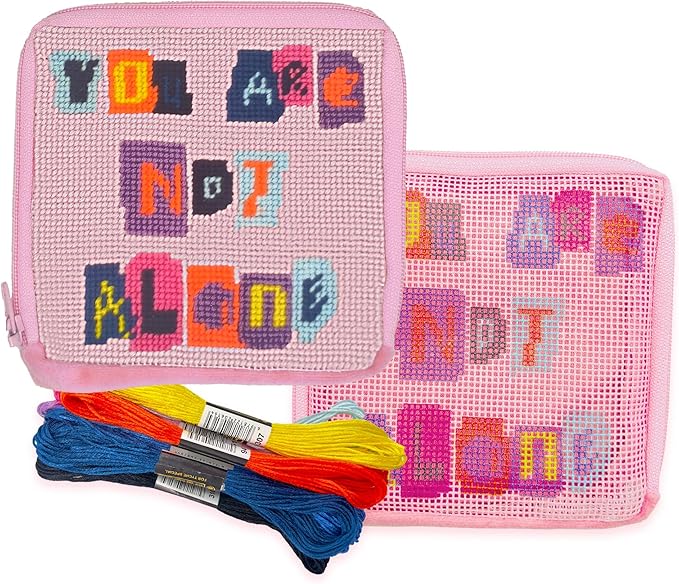 You Are Not Alone Needlepoint Zip Pouch Kit